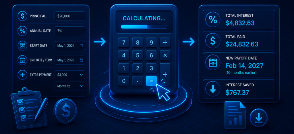 Simple Interest Calculator With Extra Payments